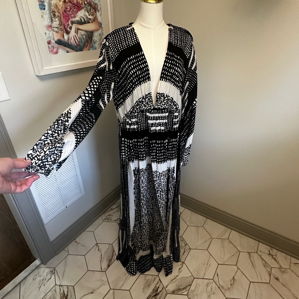 Jonny Cota Black & White Maxi Dress